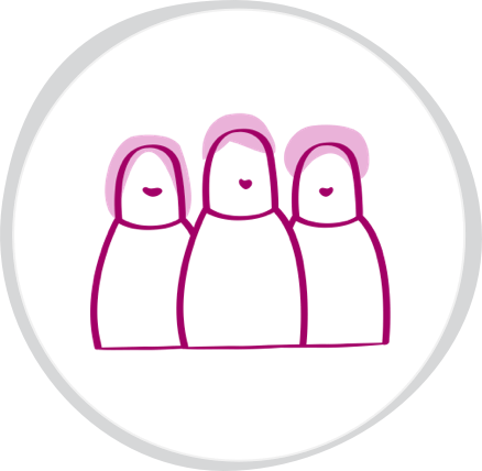 Abstract illustration of adults in a family icon