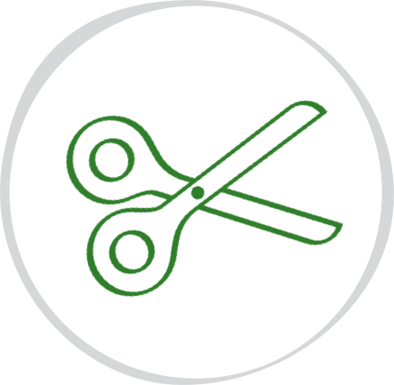 An illustration of scissors to depict gene editoring or CRISPR Cas-9