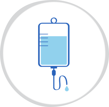 IV infusion bag illustration depicting in vivo gene therapy delivery